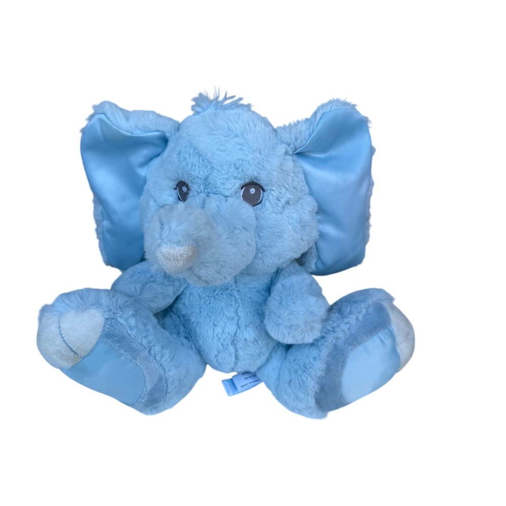 Aurora World Ebba‎ Blue Elephant Plush Stuffed Animal Satin Ears Shaggy Soft Toy